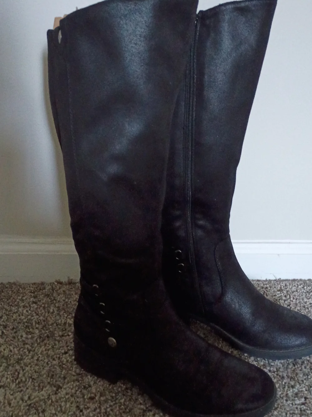 BareTraps Black Over-the-Knee Zip Riding Boots